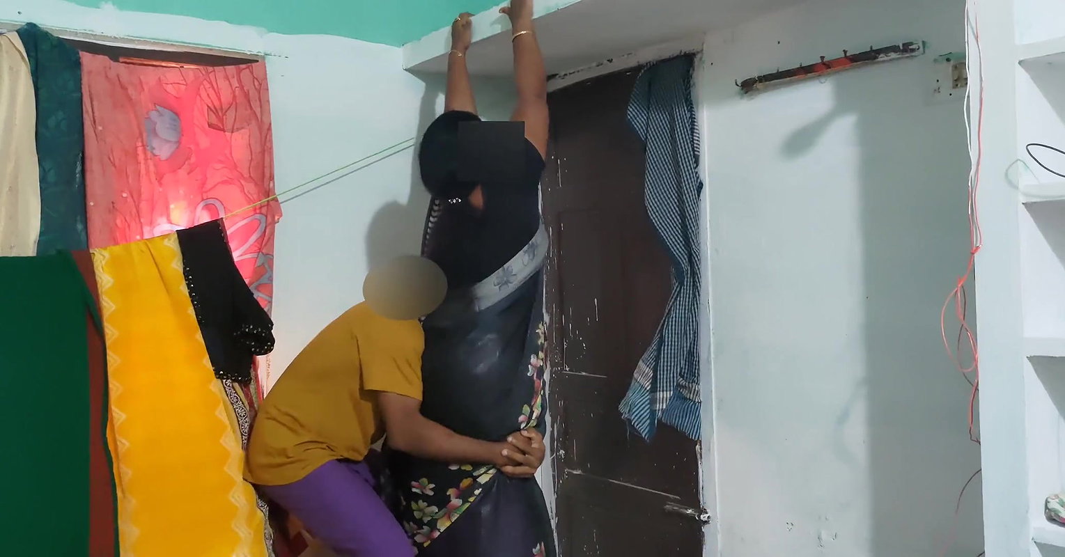 I hugged the Tamil stepmother and lifted her up and had hot sex with her