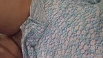 Hot brunette masturbates with giant dildo on top of teddy bear