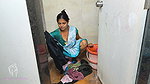 Komal Was Secretly Shaking the Land at the Sight of Her Breasts Doing the Bathroom Laundry.