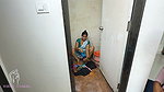 Komal Was Secretly Shaking the Land at the Sight of Her Breasts Doing the Bathroom Laundry.