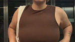 Chubby Punjabi lady showing belly and deep navel in grey top 1