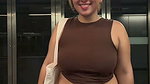 Chubby Punjabi lady showing belly and deep navel in grey top 1