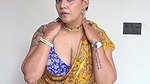 Chubby desi lady deep navel in yellow saree 1