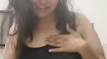 chubby desi girl flesshy big deep navel in black dress 1
