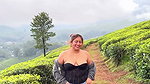 chubby desi lady wide cleavage in black costume 1
