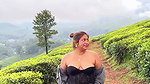 chubby desi lady wide cleavage in black costume 1