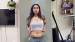 cute desi girl wide croptop showing navel and tight boobs 1