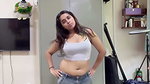 cute desi girl wide croptop showing navel and tight boobs 1