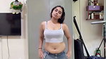 cute desi girl wide croptop showing navel and tight boobs 1