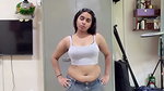cute desi girl wide croptop showing navel and tight boobs 1