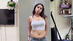 cute desi girl wide croptop showing navel and tight boobs 1