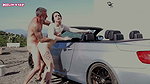 Melina May Es eskaliert Anal auf der Motorhaube