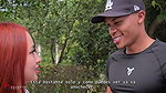 A strange redhead milks me in an outdoor park – Brandon Cruz & Andrea Castro