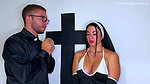 A very horny nun wants the priest to fuck her