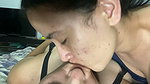 Again she sucks my huge tongue deeply