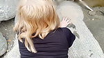 BEAUTIFUL BLONDE IS DISCOVERED NUDE TOUCHING HERSELF IN THE RIVER