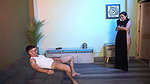 Big-bootied brunette stepmother ends up naked thanks to a prank by her stepson