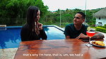 Brunette Colombian big booty waitress Daniela Andrea gets raw on the pool table after teasing a resort guest