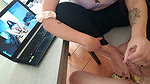 Busy step sister helps her brother his erection