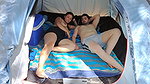 Camping with stepmother in the woods