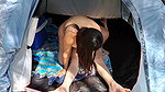 Camping with stepmother in the woods
