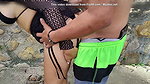 cheating wife sucking and fucking outdoor then gets fucked rough and raw after ass rimming