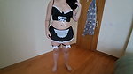 Cheating wife wearing sexy maid outfit fucks friend