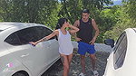 Colombian Has Sex in a Public Car Wash with a Guy with a Big Cock – Athenea Rose & Max Betancur