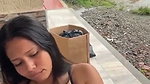 Colombian Whore Caught Sucking Cock on the Street