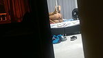 cuckold hubby wasn’t allowed to stay in room while i fuck with my lover so he fimls from the door