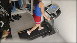 Cuckolding with a thief on a treadmill, he handcuffed me and made me his slave