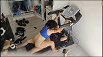 Cuckolding with a thief on a treadmill, he handcuffed me and made me his slave
