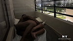 Cute brunette gets fucked on the balcony of the hotel -amateur couple- nysdel
