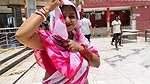 Chubby desi lady huge ass and big breasts and cleavge in pink saree 1