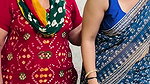 Hot Marathi lady open navel in blue saree