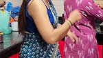Hot Marathi lady open navel in blue saree