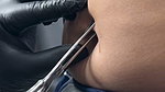 desi lady hot navel piercing in blue saree 1