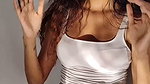 sexy desi lady in wide hip white croptop 1