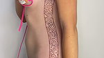 Girl showing off tattoo & her almost topless hot body, closeups, 60fps – must watch 2