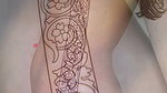 Girl showing off tattoo & her almost topless hot body, closeups, 60fps – must watch 2