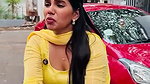 Serial Actress Shatiga boobs slip at public bra visible 2