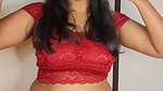 hot chubby lady in red dress sexy navel and boobs 2 2