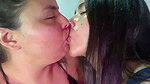 Deep kisses with lesbian tongue