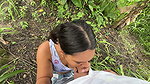 Exhibition blowjob in public by Colombian girl
