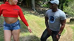 Exhibitionist couple takes a walk – she’s a horny Colombian and he’s a shameless black guy