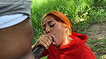 Exhibitionist couple takes a walk – she’s a horny Colombian and he’s a shameless black guy