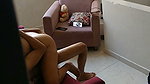 hard fucked in doggy style and on top in the living room while cuckold watches us
