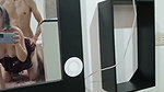 HE FUCKS HIS STEPSISTER IN FRONT OF THE MIRROR WHILE SHE EATS A HOTTIE