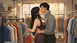 A warm meeting between the owner and the new salesgirl in the shop