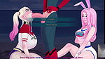 COSPLAYING SPIDERMAN FUCKS TWO SEXY CELEBRITY GIRLS!